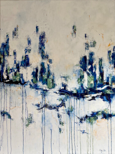 Pintura titulada "Fading City" por Sabine Kay, Obra de arte original, Oleo Montado en Bastidor de camilla de madera