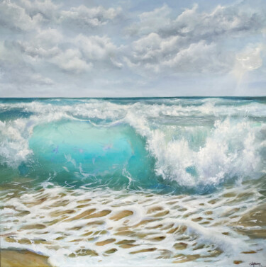 Pintura titulada ""Baiser de la mer"…" por Sabine Schramm, Obra de arte original, Oleo Montado en Bastidor de camilla de mad…