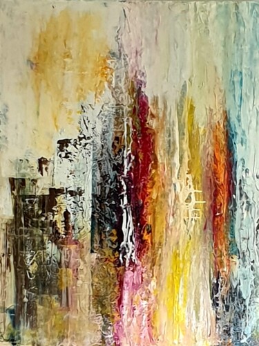 Painting titled "New York" by Sabine Veillet, Original Artwork, Acrylic Mounted on Wood Stretcher frame