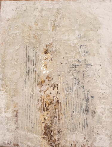 Schilderij getiteld "Matière 3" door Sabine Veillet, Origineel Kunstwerk, Acryl Gemonteerd op Frame voor houten brancard