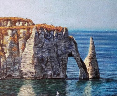 Pittura intitolato "Les falaises d'Etre…" da Sabrina Riggio, Opera d'arte originale, Acrilico