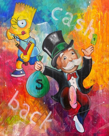 Painting titled "cash back" by Sabrina Seck, Original Artwork, Acrylic