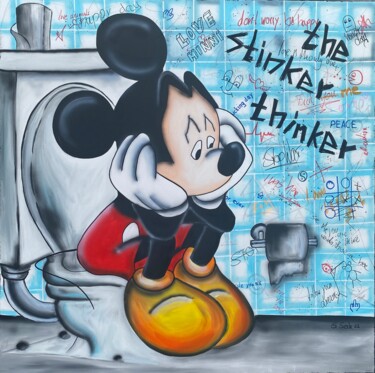 Painting titled "the stinker thinker" by Sabrina Seck, Original Artwork, Acrylic