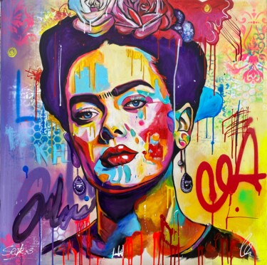 Pittura intitolato "It's Frida" da Sabrina Seck, Opera d'arte originale, Acrilico