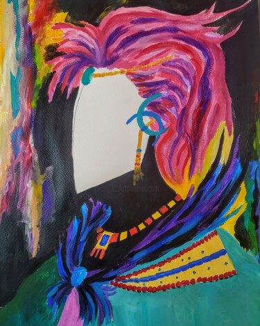 Painting titled "La Crinière" by Sabrina Timsit, Original Artwork, Acrylic