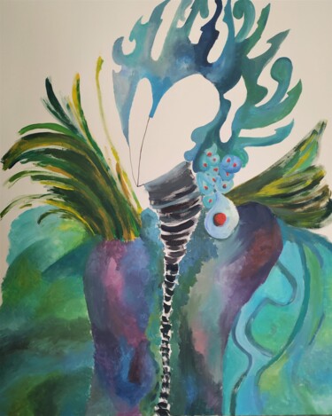 Malerei mit dem Titel "Okeanos" von Sabrina Timsit, Original-Kunstwerk, Acryl