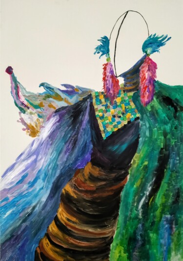 Painting titled "Extravagance" by Sabrina Timsit, Original Artwork, Acrylic