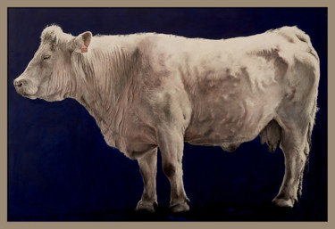 Peinture intitulée "vache 2" par Sacha Schwarz, Œuvre d'art originale, Acrylique Monté sur Panneau de bois