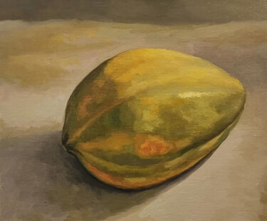 Painting titled "Papaya Treat" by Sachith De Silva, Original Artwork, Oil