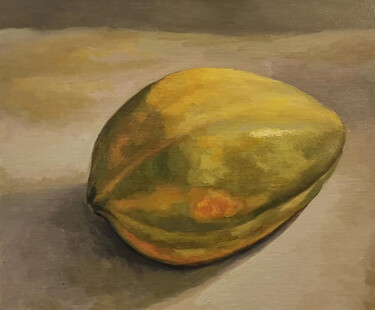 Malerei mit dem Titel "Papaya Treat" von Sachith De Silva, Original-Kunstwerk, Öl