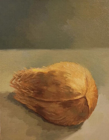 Schilderij getiteld "Da Coconut" door Sachith De Silva, Origineel Kunstwerk, Olie