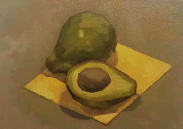 Pittura intitolato "Avocado Line" da Sachith De Silva, Opera d'arte originale, Olio