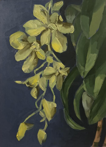 Malerei mit dem Titel "Orchid with Love" von Sachith De Silva, Original-Kunstwerk, Öl