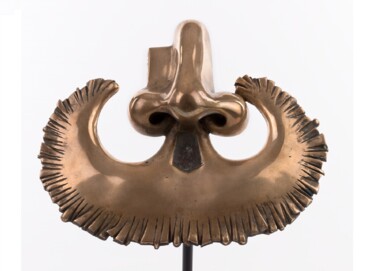 Sculpture titled "MOUSTACHE" by Sak, Original Artwork, Bronze