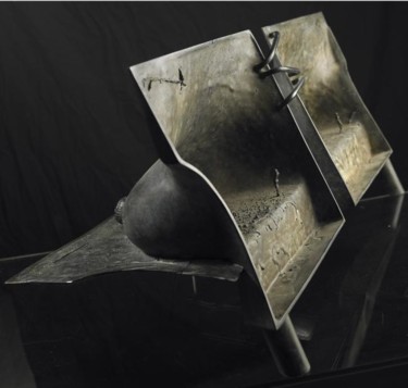 Sculpture titled "SEINS GRIS" by Sak, Original Artwork, Bronze
