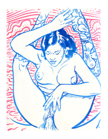 Dibujo titulada "Pétales" por Salamanderlovers, Obra de arte original, Tinta