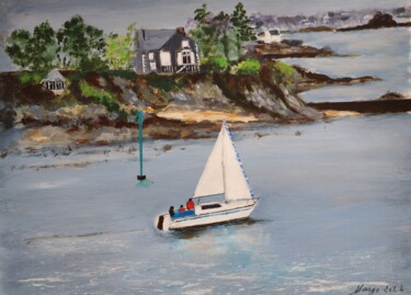 Peinture intitulée "Arradon Morbihan" par Marguerite Salaun (Margo), Œuvre d'art originale, Acrylique Monté sur Carton