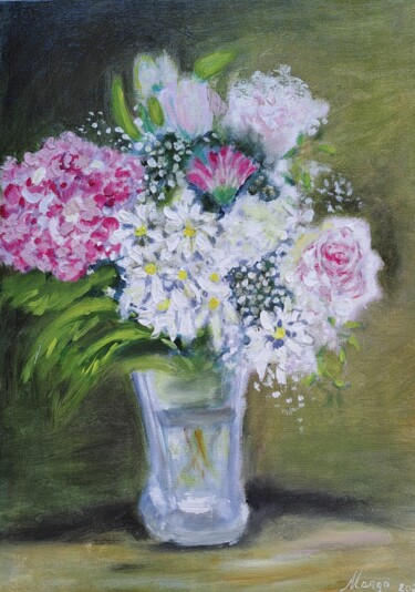 Картина под названием "Bouquetde mai" - Marguerite Salaun (Margo), Подлинное произведение искусства, Гуашь