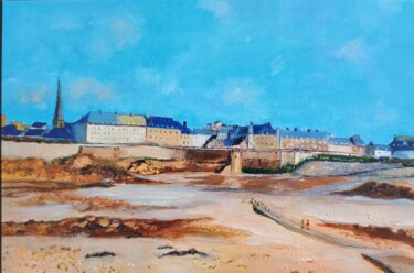 Painting titled "Saint Malo vu du Gr…" by Marguerite Salaun (Margo), Original Artwork, Oil