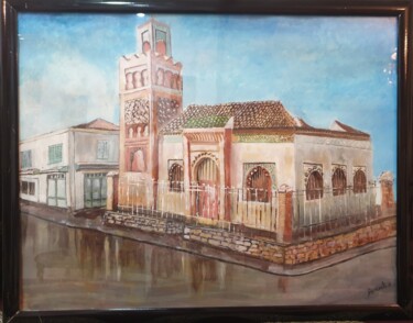 Peinture intitulée "Mosquée Sidi Lahcen…" par Salima Borsali, Œuvre d'art originale, Acrylique Monté sur Carton