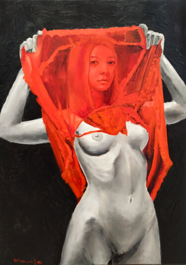 Pintura titulada "Red queen" por Yanis Salimov, Obra de arte original, Oleo Montado en Bastidor de camilla de madera