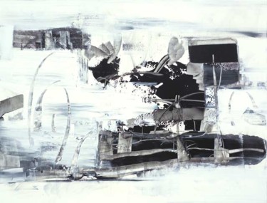 Картина под названием "En noir et blanc" - Li, Подлинное произведение искусства, Акрил Установлен на Деревянная рама для нос…