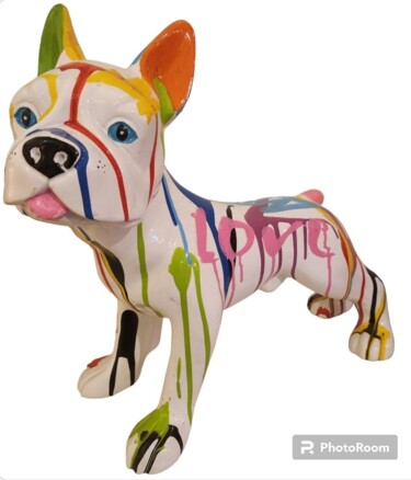 Escultura titulada "Happy dog" por Saloua Mercier, Obra de arte original, Acrílico