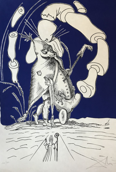"Les Songes Drolatiq…" başlıklı Baskıresim Salvador Dali tarafından, Orijinal sanat, Litografi