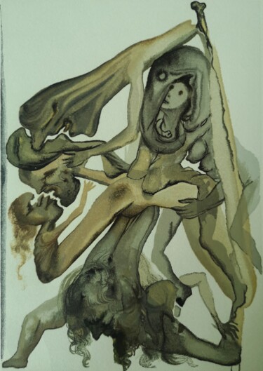 Incisioni, stampe intitolato "Otchłań [Piekło: pi…" da Salvador Dali, Opera d'arte originale, Xilografia