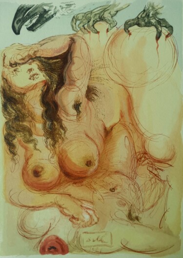 Impressões e gravuras intitulada "Sen [Czyściec: pieś…" por Salvador Dali, Obras de arte originais, Xilogravura