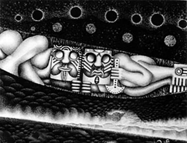Dibujo titulada ""CALLERS OF SOULS"" por Salvador Rosado, Obra de arte original, Tinta