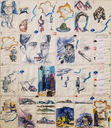 Ζωγραφική με τίτλο "Mapa de la memoria" από Salvador Torres, Αυθεντικά έργα τέχνης, Ακουαρέλα Τοποθετήθηκε στο Plexiglass