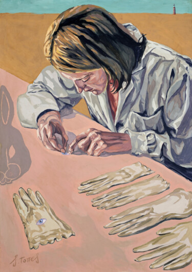 Peinture intitulée "Guantes para tocar." par Salvador Torres, Œuvre d'art originale, Acrylique