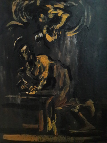 Pintura intitulada "Le Caravage étude.." por Sam Keusseyan, Obras de arte originais, Acrílico