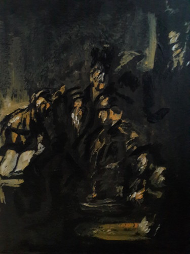 Schilderij getiteld "Rembrandt étude.." door Sam Keusseyan, Origineel Kunstwerk, Acryl