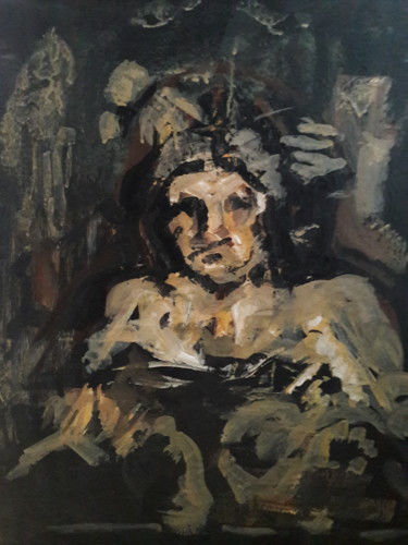 Schilderij getiteld "Rembrandt étude.." door Sam Keusseyan, Origineel Kunstwerk, Acryl