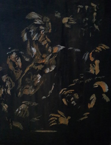 Schilderij getiteld "Rembrandt étude.." door Sam Keusseyan, Origineel Kunstwerk, Acryl