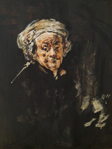 Schilderij getiteld "Rembrandt étude.." door Sam Keusseyan, Origineel Kunstwerk, Acryl