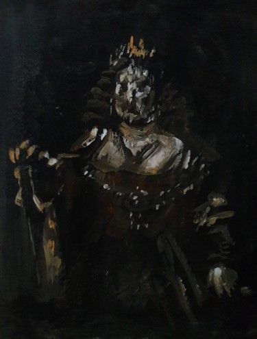 Painting titled "Rembrandt étude.." by Sam Keusseyan, Original Artwork, Acrylic