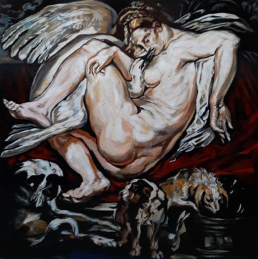 Pittura intitolato "" Trois vies dans u…" da Sam Keusseyan, Opera d'arte originale, Acrilico