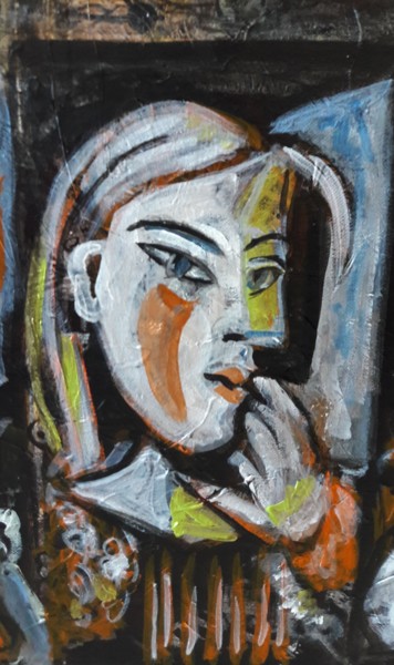 Painting titled "étude d'après Picas…" by Sam Keusseyan, Original Artwork, Acrylic