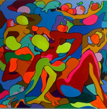 Painting titled "" Partouze "2" by Sam Keusseyan, Original Artwork, Acrylic