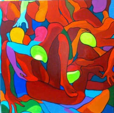 Painting titled "" Partouze " 3" by Sam Keusseyan, Original Artwork, Acrylic