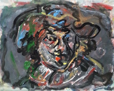 Schilderij getiteld "Rembrandt autoportr…" door Sam Keusseyan, Origineel Kunstwerk, Acryl