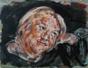 Schilderij getiteld "madame Evelyne" door Sam Keusseyan, Origineel Kunstwerk, Acryl