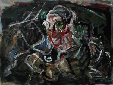 Painting titled "sur sa chès" by Sam Keusseyan, Original Artwork, Acrylic