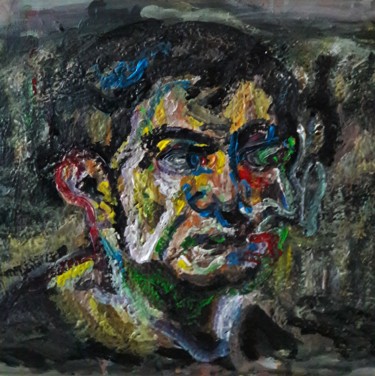 Peinture intitulée "autoportrait ad" par Sam Keusseyan, Œuvre d'art originale, Acrylique