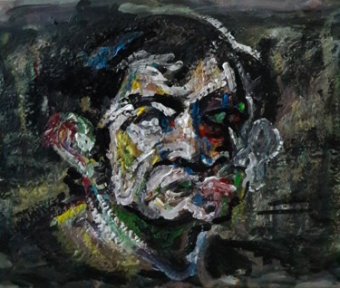 Pittura intitolato "autoportrait v" da Sam Keusseyan, Opera d'arte originale, Acrilico