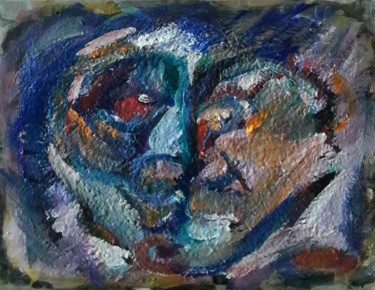 Painting titled "un regard détruits" by Sam Keusseyan, Original Artwork, Acrylic