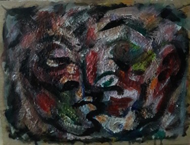 Malerei mit dem Titel "devant miroir 1" von Sam Keusseyan, Original-Kunstwerk, Acryl